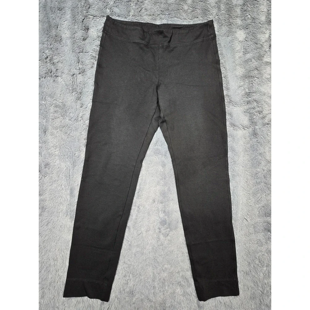 NIC+ZOE Womens Black Pull On Leggings Wide Waistband Comfort Knit Pants Size L